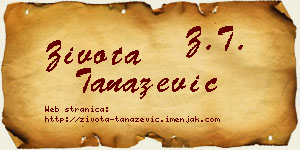 Života Tanazević vizit kartica